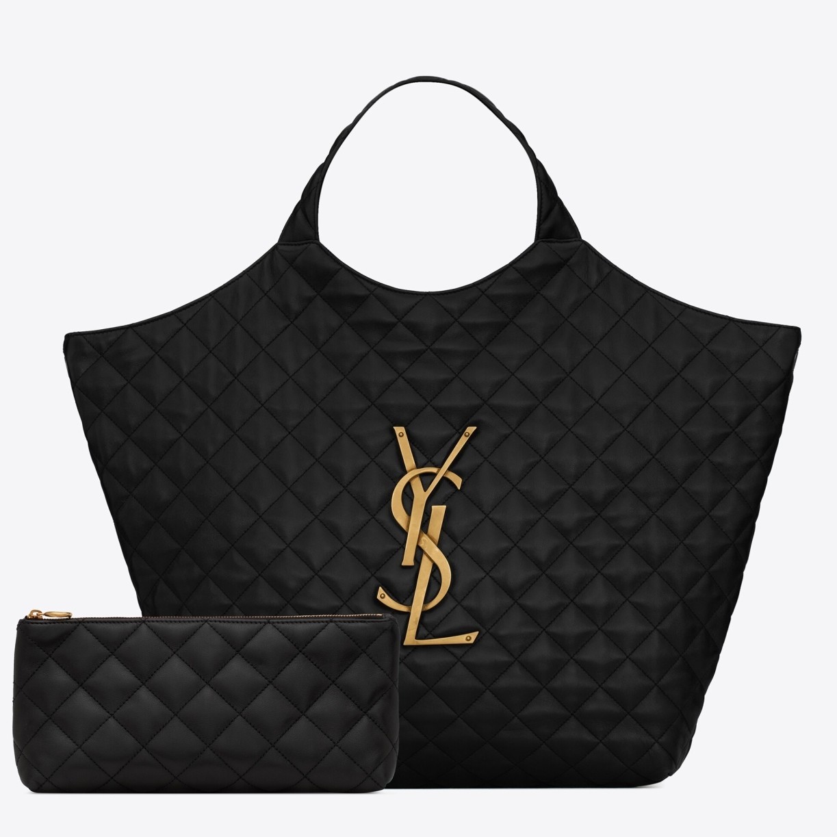 Saint Laurent Icare Maxi Shopping Bag In Black Quilted Lambskin 808