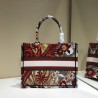 Dior Small Book Tote Bag In Red Phoenix Canvas 553