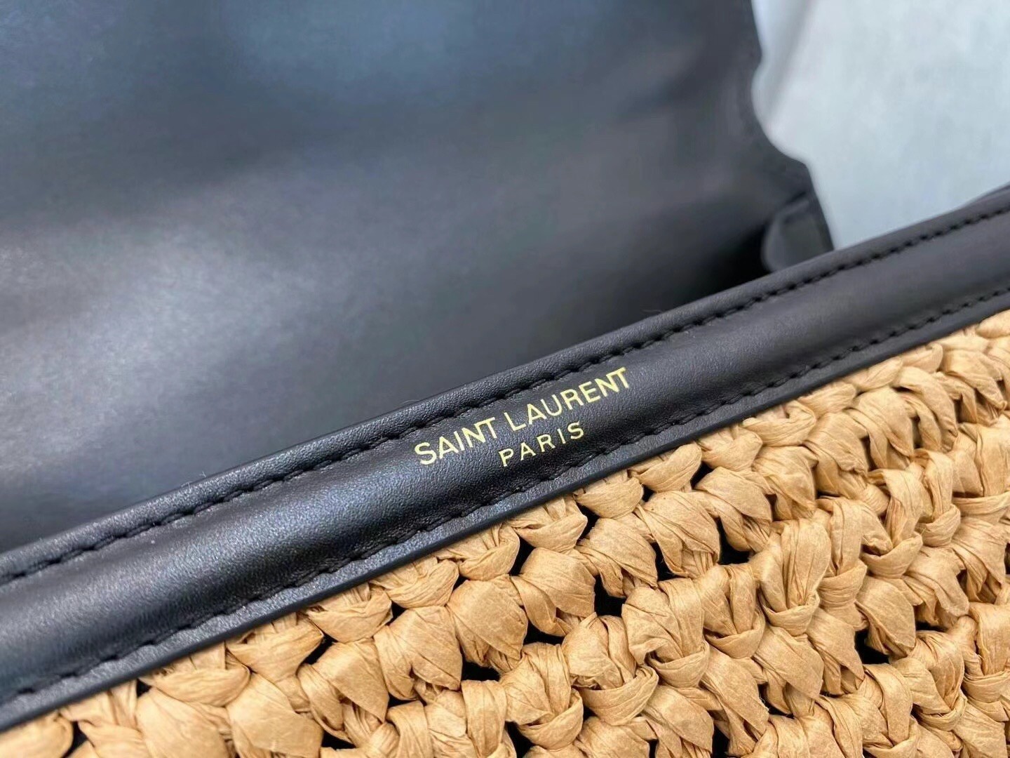 Saint Laurent Cassandra Mini Top Handle Bag In Raffia 822