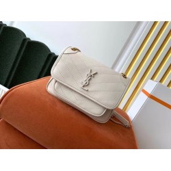 Saint Laurent Niki Baby Bag In White Lambskin 657