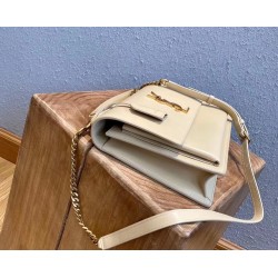 Saint Laurent New Medium Sunset Bag In Beige Calfskin 681