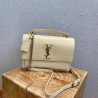 Saint Laurent New Medium Sunset Bag In Beige Calfskin 681