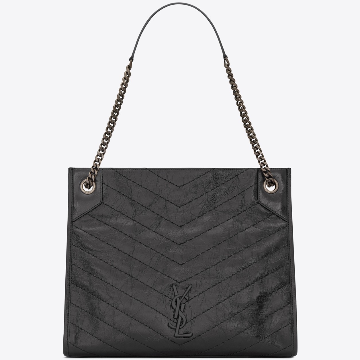 Saint Laurent Medium Niki Shopping Bag In Storm Leather  724