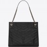 Saint Laurent Medium Niki Shopping Bag In Black Leather  753