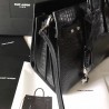 Saint Laurent Small Sac de Jour Souple Bag In Black Crocodile Leather 774