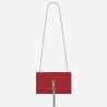 Saint Laurent Medium Kate Bag With Tassel In Red Grained Leather 996