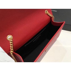 Saint Laurent Medium Kate Bag With Tassel In Red Grained Leather 996