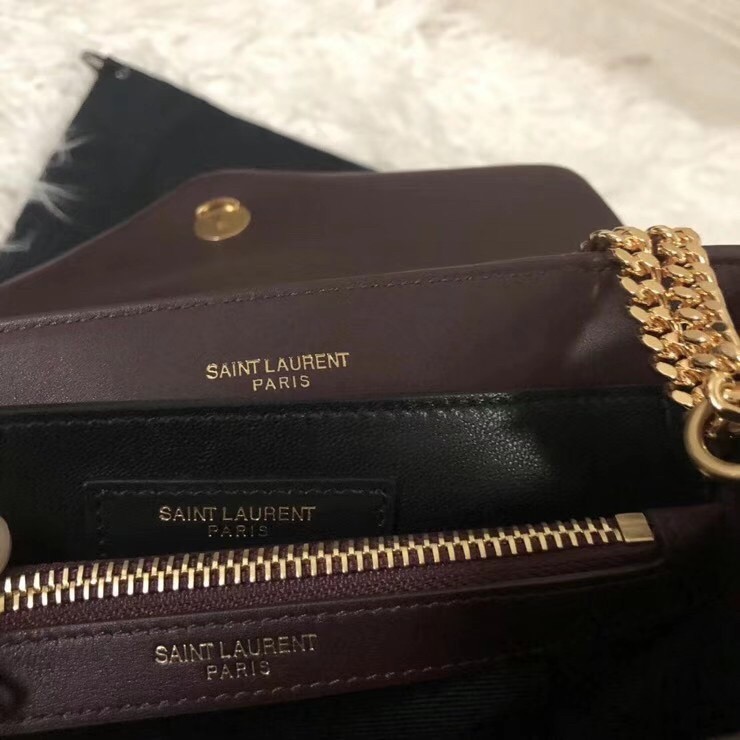 Saint Laurent Loulou Small Bag In Bordeaux Matelasse Leather 699