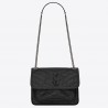 Saint Laurent Baby Niki Chain Bag In Black Crinkled Leather 824