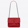 Saint Laurent Baby Niki Chain Bag In Red Crinkled Leather 848