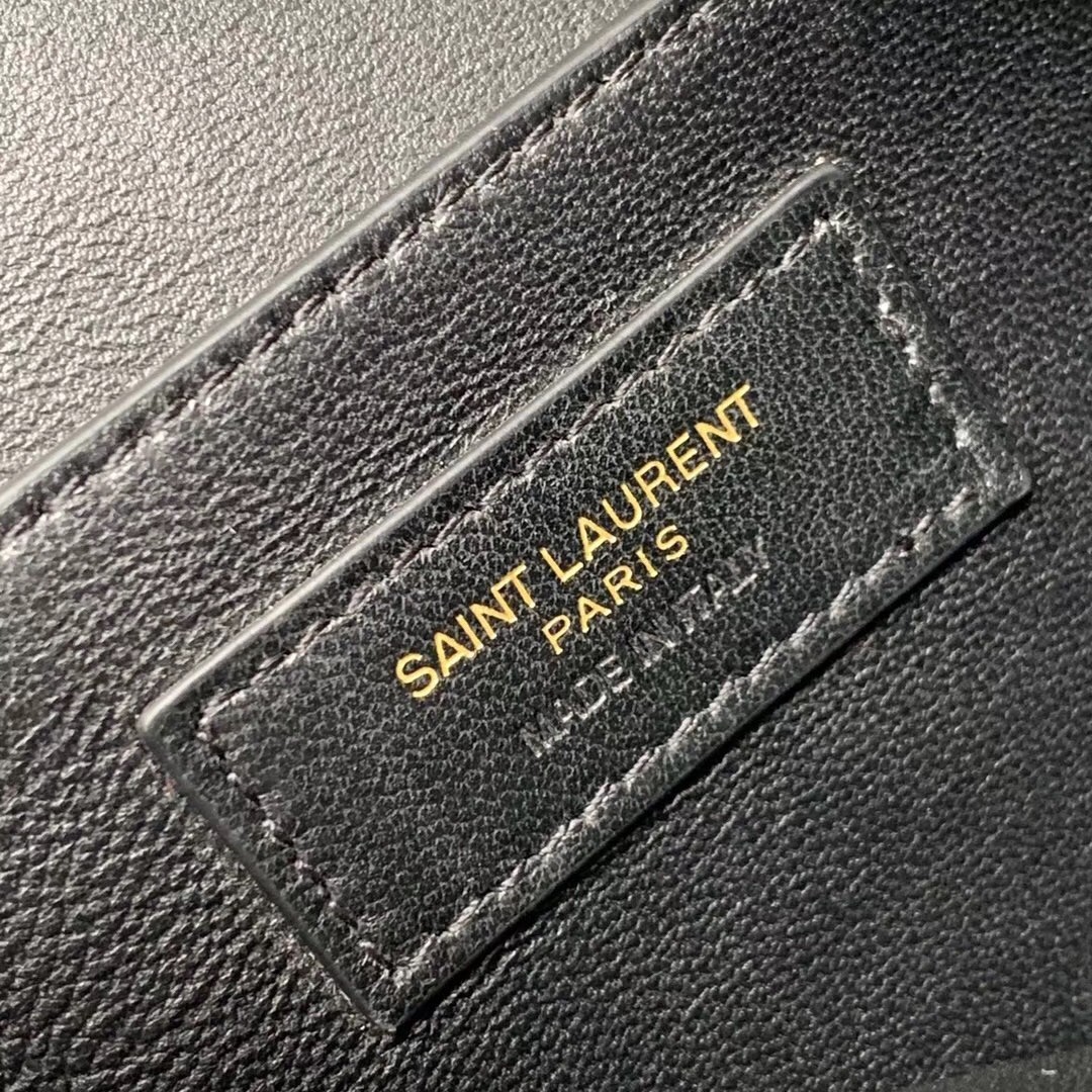 Saint Laurent Monogram All Over Small Satchel In Black Suede 958