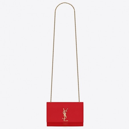 Saint Laurent Small Kate Bag In Red Grained Leather 997