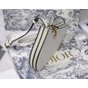 Dior Saddle Trio Pouch With Strap In White Calfskin 656