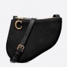 Dior Saddle Trio Pouch With Strap In Black Calfskin 676