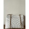 Saint Laurent Loulou Medium Bag In White Matelasse Leather 181