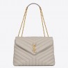 Saint Laurent Loulou Medium Bag In White Matelasse Leather 181