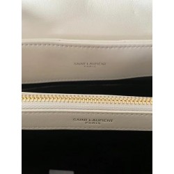 Saint Laurent Loulou Medium Bag In White Matelasse Leather 181