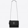 Saint Laurent Sunset Medium Bag In Black Crocodile Embossed Leather 800