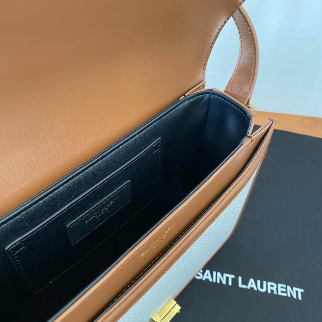 Saint Laurent Solferino Medium Bag In Canvas with Calfskin 819