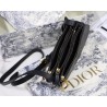 Dior Saddle Trio Pouch With Strap In Black Calfskin 676