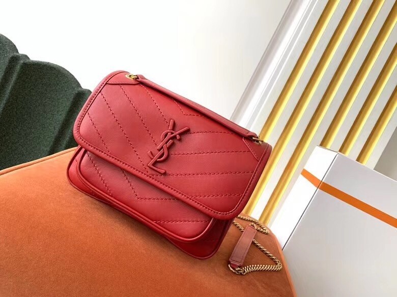 Saint Laurent Niki Baby Bag In Red Lambskin 840