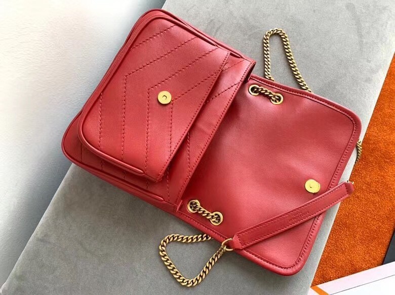 Saint Laurent Niki Baby Bag In Red Lambskin 840