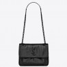 Saint Laurent Niki Baby Bag In Black Crocodile Embossed Leather 824