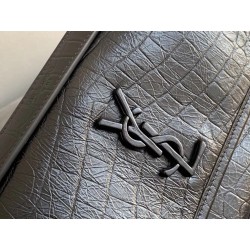 Saint Laurent Niki Baby Bag In Black Crocodile Embossed Leather 824