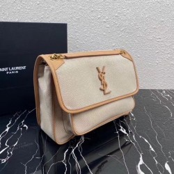 Saint Laurent Medium Niki Bag In Cotton Canvas 911