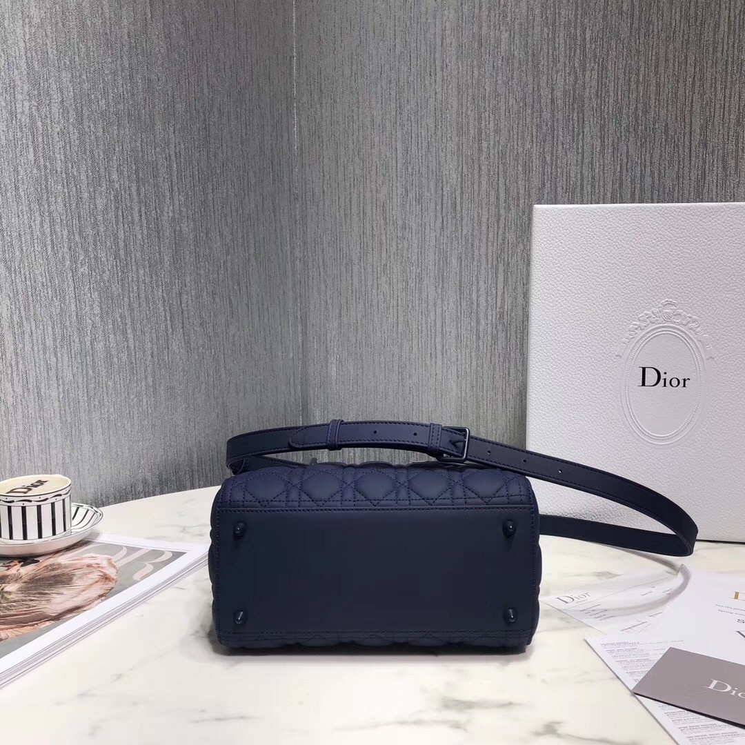 Dior Medium Lady Dior Bag In Indigo Blue Ultra Matte Calfskin 935