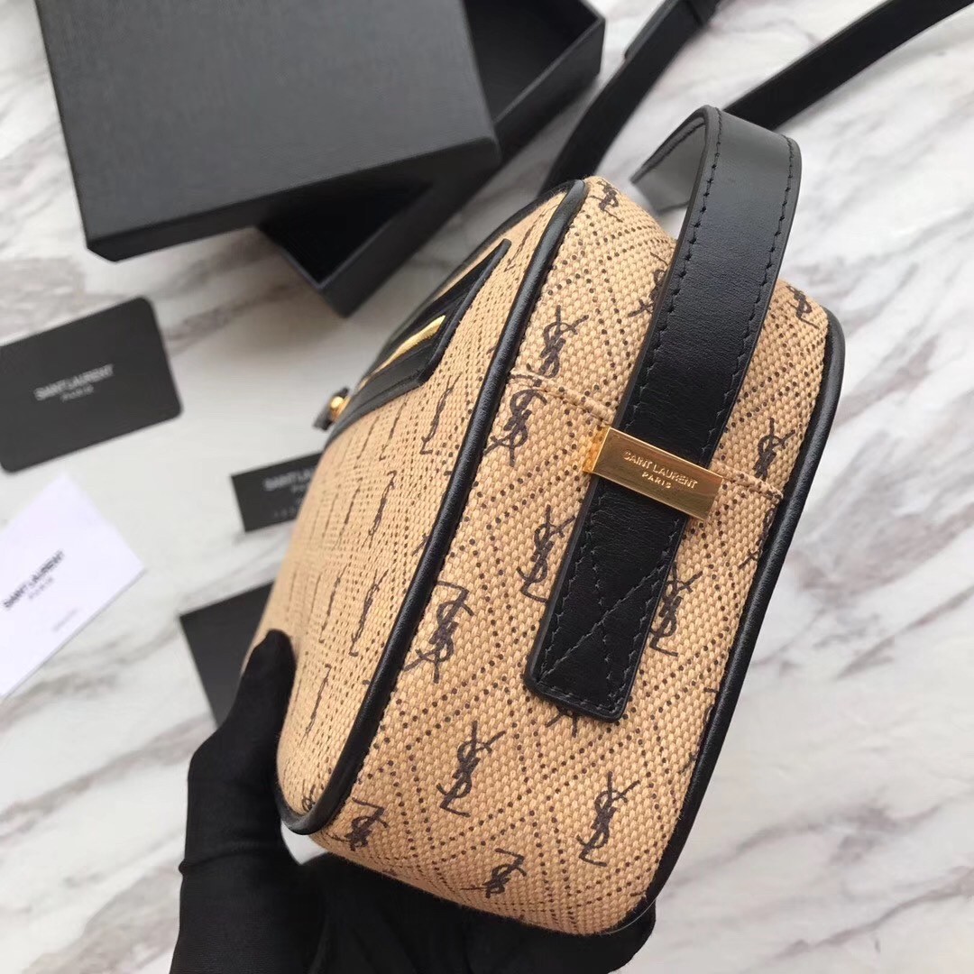 Saint Laurent Monogram All Over Camera Bag In Canvas 531