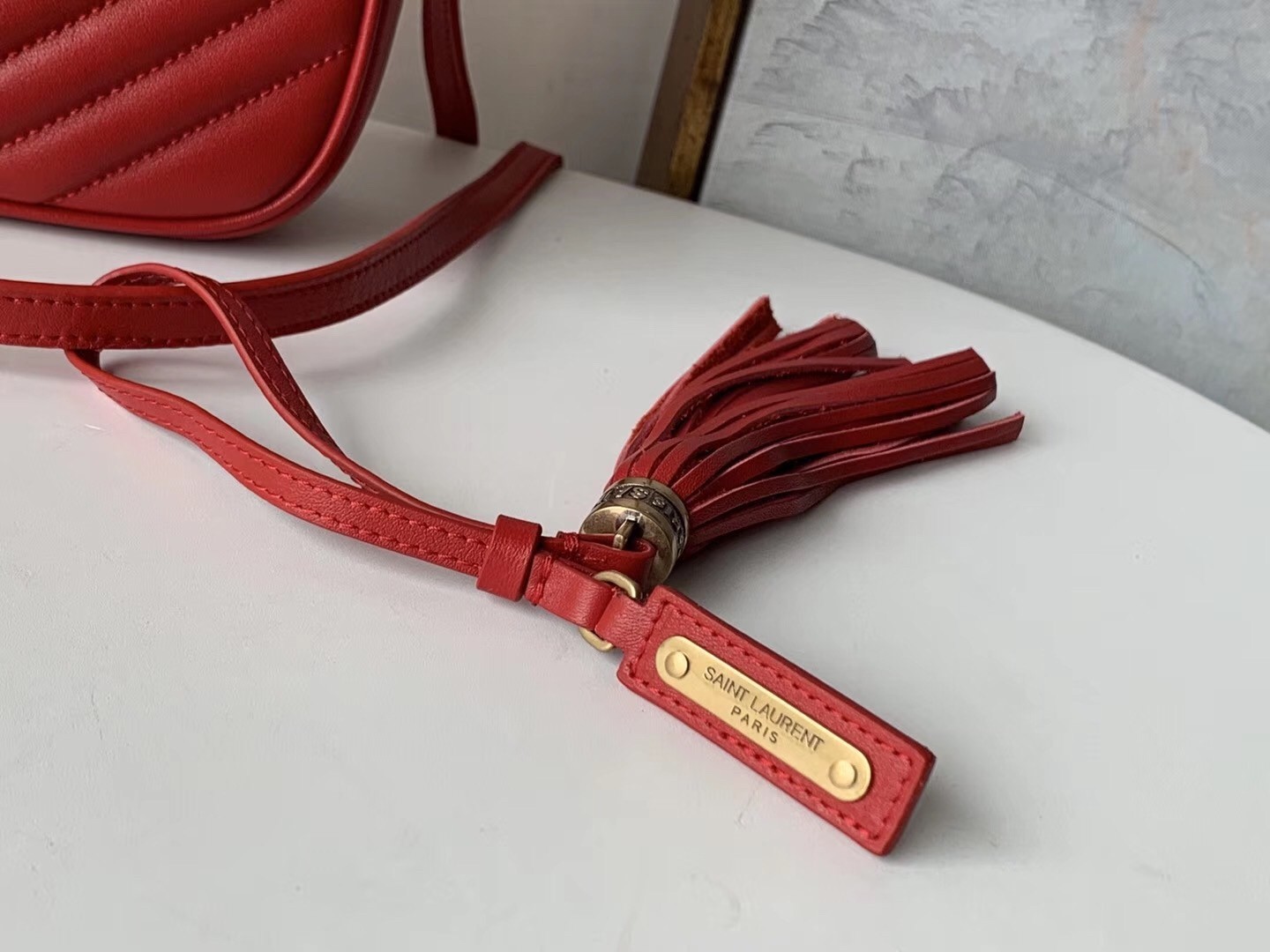 Saint Laurent Lou Camera Bag In Red Leather 548