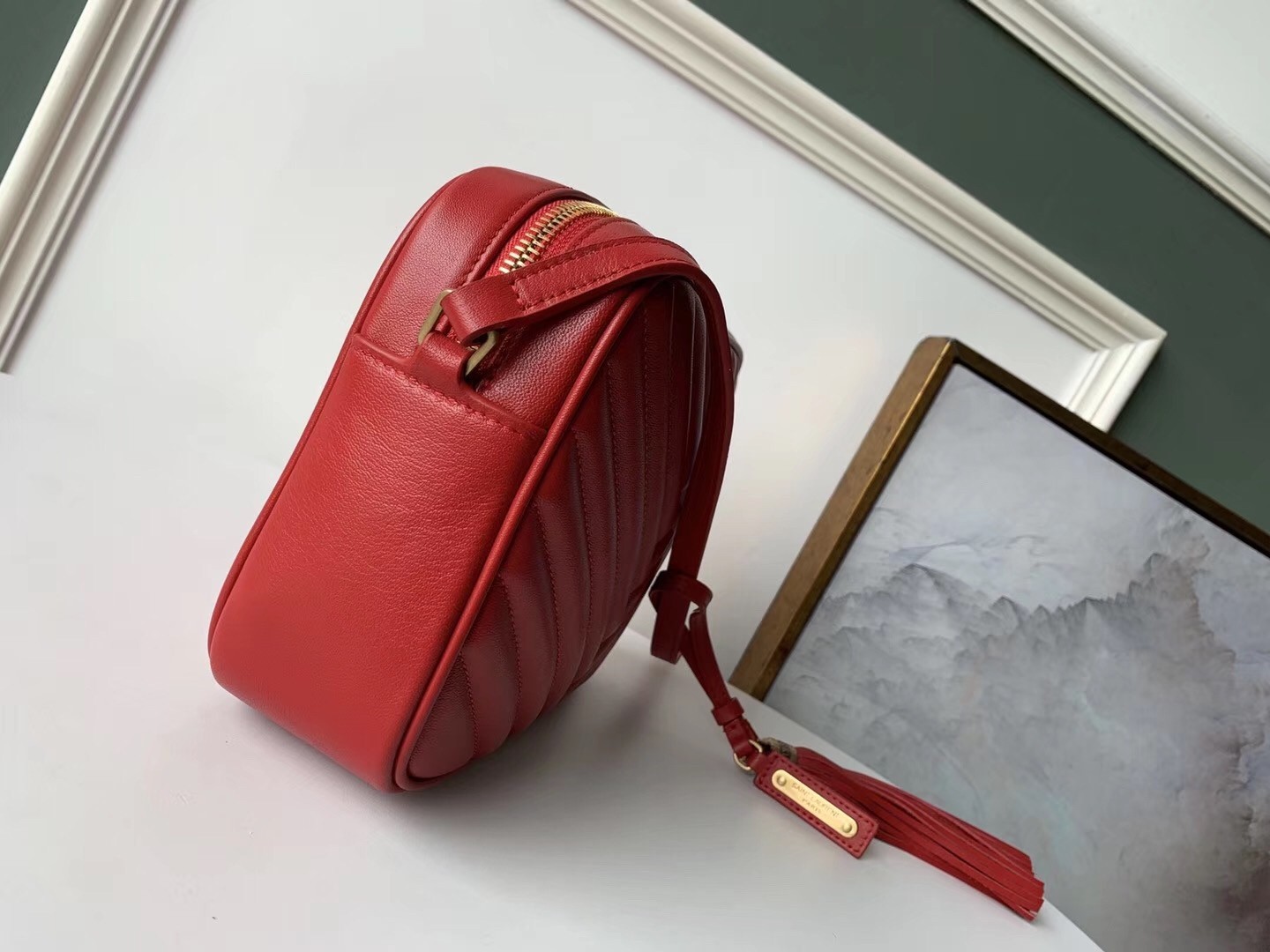 Saint Laurent Lou Camera Bag In Red Leather 548