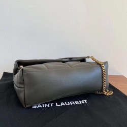 Saint Laurent Loulou Puffer Small Bag In Green Lambskin 591