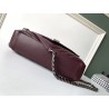 Saint Laurent College Medium Bag In Burgundy Matelasse Leather 796