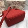 Dior Medium Lady Dior Bag In Cherry Ultra Matte Calfskin 208