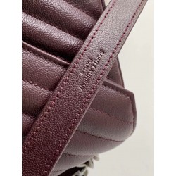 Saint Laurent College Medium Bag In Burgundy Matelasse Leather 796