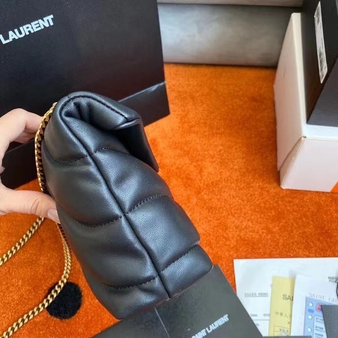 Saint Laurent Puffer Toy Bag In Black Lambskin 820