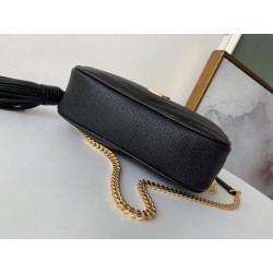 Saint Laurent Lou Mini Bag In Black Grained Leather 954