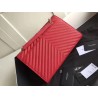 Saint Laurent Envelope Large Bag In Red Quilted Leather 586