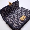 Dior Small Dioraddict Flap Bag In Blue Oblique Canvas 232