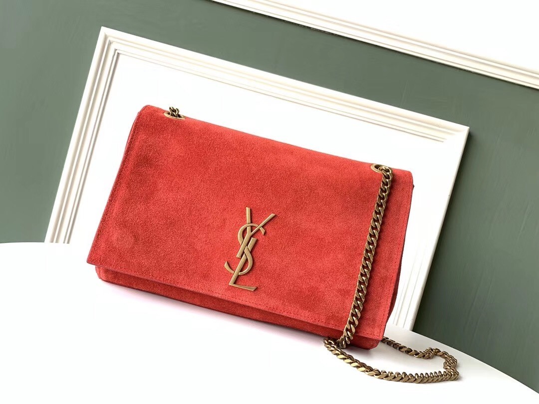 Saint Laurent Kate Medium Reversible Eros Red Bag 639