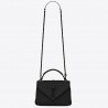 Saint Laurent College Medium All Black Matelasse Leather Bag 665