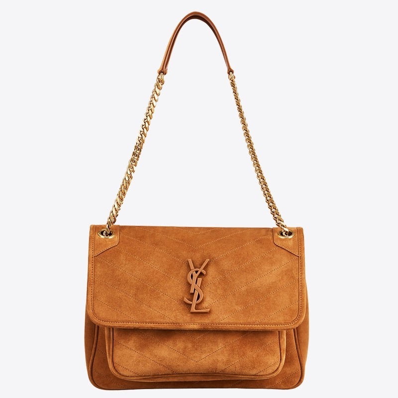 Saint Laurent Medium Niki Bag In Brown Suede 482