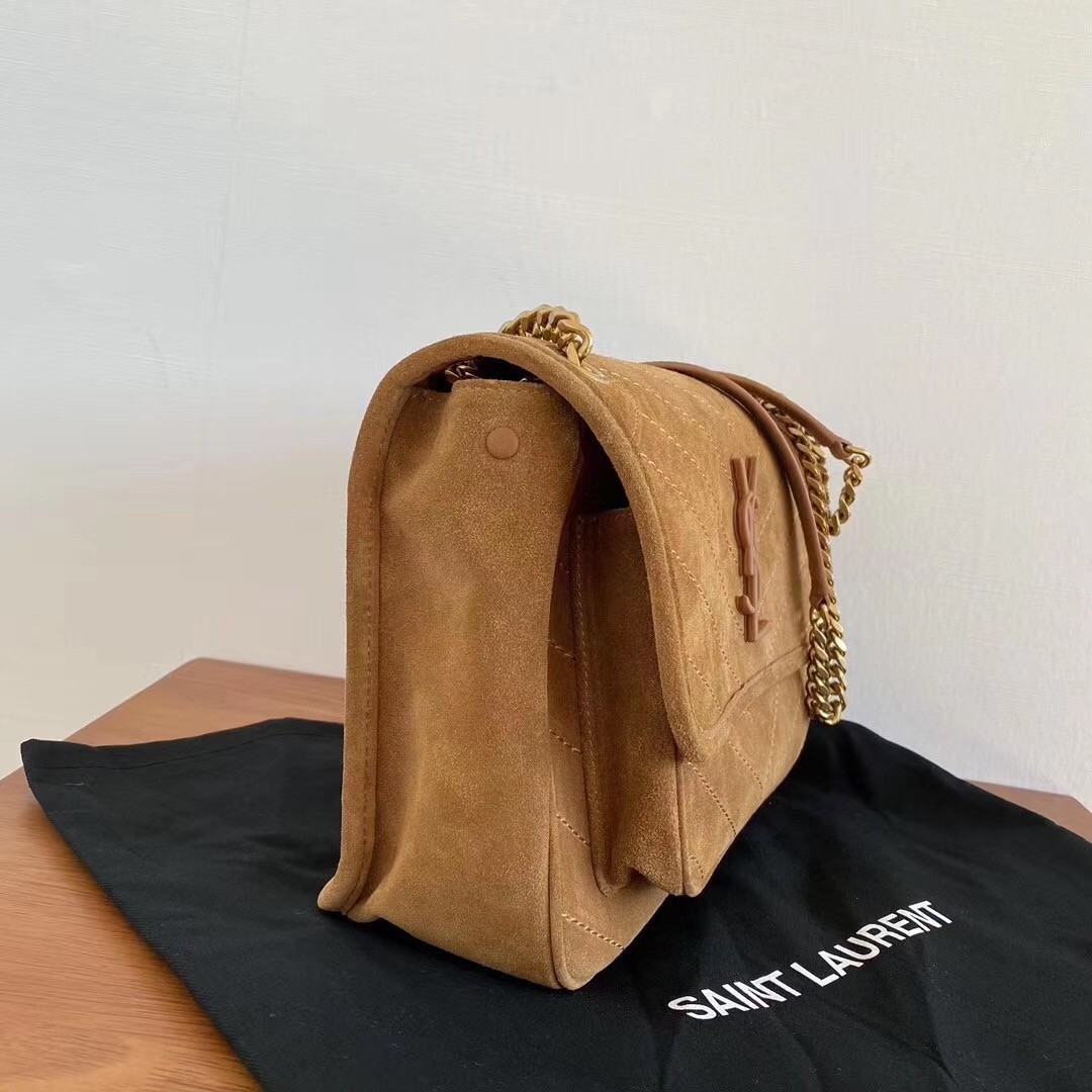 Saint Laurent Medium Niki Bag In Brown Suede 482