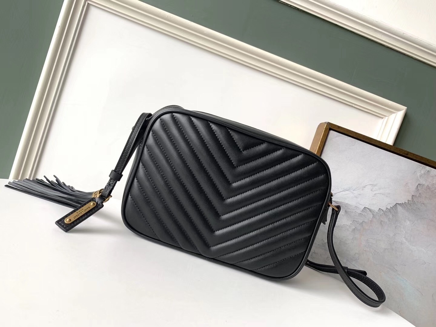 Saint Laurent Lou Camera Bag In Black Leather 347