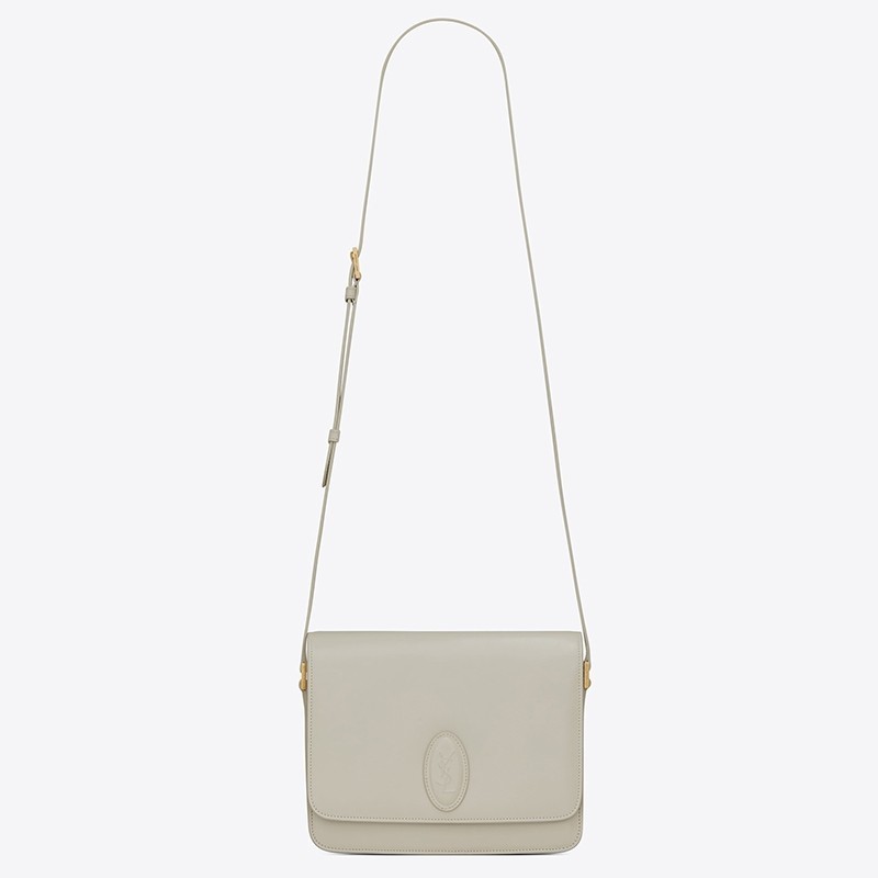 Saint Laurent LE 61 Medium Saddle Bag In White Leather 363