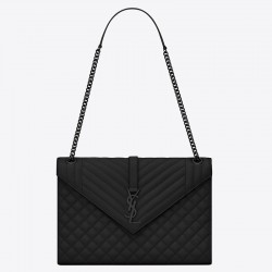 Saint Laurent Large Envelope All Black Bag 001