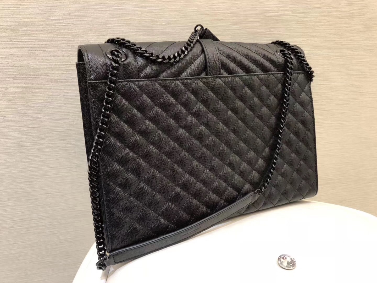 Saint Laurent Large Envelope All Black Bag 001