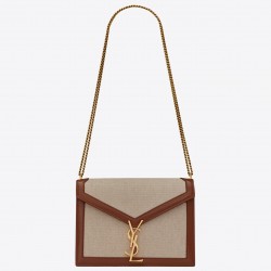 Saint Laurent Cassandra Clasp Bag In Beige Canvas 032